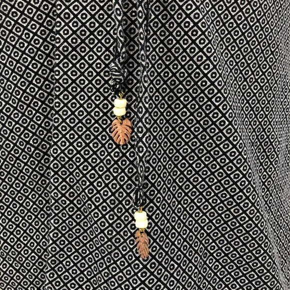 Scotch & Soda Black + White Geometric print Jersey T-shirt mini dress waist tie - Picture 12 of 16